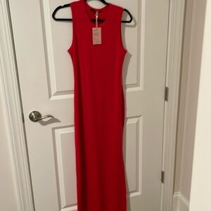 Quince red sleeveless dress.